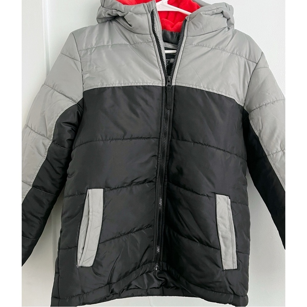 Weather Tamer • Black Grey Zip Up Kids Winter Coat